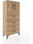 Hyperion Dolap Tek Raflı 4 Çekmeceli 2 Kapaklı 60X44X134 Çam-Çam 2