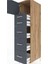 Kronos Dolap Tek Raflı 5 Çekmeceli Tek Kapaklı 44X59X182 Çam-Antrasit 5