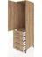 Kronos Dolap Tek Raflı 4 Çekmeceli Tek Askılı 44X59X182 Çam-Çam 4