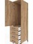 Kronos Dolap Tek Raflı 4 Çekmeceli Tek Askılı 44X59X182 Çam-Çam 5