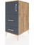 Kronos Komodin Tek Raflı 2 Çekmeceli Tek Kapaklı 44X59X96 Çam-Antrasit 3