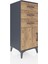 Hyperion Komodin Tek Raflı 3 Çekmeceli Tek Kapaklı 44X44X106 Antrasit-Çam 2