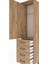 Arges Dolap Tek Raflı 4 Çekmeceli Tek Askılı 44X30X182 Çam-Çam 5