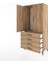 Hyperion Dolap Tek Raflı 4 Çekmeceli Tek Askılı 88X44X182 Çam-Çam 4