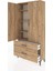 Arges Dolap 4 Raflı 2 Çekmeceli 2 Kapaklı 88X30X182 Çam-Çam 4
