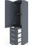 Hyperion Dolap 2 Raflı 4 Çekmeceli Tek Kapaklı 44X44X182 Antrasit-Antrasit 5