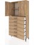 Arges Dolap 2 Raflı 6 Çekmeceli 2 Kapaklı 88X30X182 Çam-Çam 4