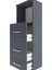 Arges Dolap Tek Raflı 3 Çekmeceli 44X30X134 Antrasit-Antrasit 5
