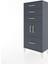 Hyperion Dolap Tek Raflı 4 Çekmeceli 2 Kapaklı 60X44X134 Antrasit-Antrasit 3