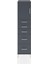 Hyperion Dolap Tek Raflı 5 Çekmeceli Tek Kapaklı 44X44X182 Antrasit-Antrasit 1
