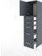 Hyperion Dolap Tek Raflı 5 Çekmeceli Tek Kapaklı 44X44X182 Antrasit-Antrasit 4