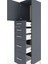 Hyperion Dolap Tek Raflı 5 Çekmeceli Tek Kapaklı 44X44X182 Antrasit-Antrasit 5