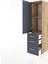 Hyperion Dolap 2 Raflı 3 Çekmeceli Tek Kapaklı 44X44X182 Çam-Antrasit 4