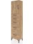 Arges Dolap Tek Raflı 5 Çekmeceli Tek Kapaklı 44X30X182 Çam-Çam 3