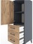 Hyperion Dolap 2 Raflı 3 Çekmeceli Tek Kapaklı 44X44X134 Antrasit-Çam 5