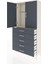 Arges Dolap Tek Raflı 5 Çekmeceli Tek Askılı 88X30X182 Aytaşı-Antrasit 4