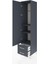 Hyperion Dolap 3 Raflı 2 Çekmeceli Tek Askılı 44X44X195 Antrasit-Antrasit 4
