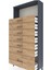 Arges Dolap Tek Raflı 7 Çekmeceli 88X30X182 Antrasit-Çam 5