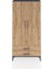 Arges Dolap 4 Raflı 2 Çekmeceli 2 Kapaklı 88X30X182 Antrasit-Çam 1