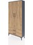 Arges Dolap 4 Raflı 2 Çekmeceli 2 Kapaklı 88X30X182 Antrasit-Çam 3
