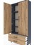 Arges Dolap 4 Raflı 2 Çekmeceli 2 Kapaklı 88X30X182 Antrasit-Çam 5