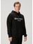 Siyah Kapüşonlu Organik Pamuk Sweatshirt 3