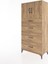 Hyperion Dolap Tek Raflı 4 Çekmeceli 2 Kapaklı 88X44X182 Çam-Çam 3