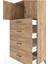 Hyperion Dolap Tek Raflı 4 Çekmeceli 2 Kapaklı 88X44X182 Çam-Çam 5