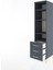 Hyperion Dolap 4 Raflı 3 Çekmeceli 44X44X182 Antrasit-Antrasit 4