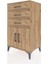 Hyperion Komodin Tek Raflı 3 Çekmeceli 2 Kapaklı 60X44X106 Çam-Çam 3