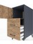 Kronos Komodin Tek Raflı 2 Çekmeceli Tek Kapaklı 44X59X96 Antrasit-Çam 5