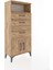 Hyperion Dolap Tek Raflı 3 Çekmeceli 2 Kapaklı 60X44X134 Çam-Çam 2