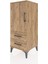 Hyperion Komodin 2 Raflı 2 Çekmeceli Tek Kapaklı 44X44X106 Çam-Çam 3