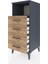 Hyperion Komodin Tek Raflı 4 Çekmeceli 44X44X106 Antrasit-Çam 4