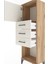 Arges Dolap Tek Raflı 3 Çekmeceli Tek Kapaklı 44X30X134 Çam-Aytaşı 5