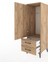 Hyperion Dolap Tek Raflı 2 Çekmeceli Tek Askılı 44X44X134 Çam-Çam 4