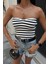 Mathilde Straplez Crop Top -Beyaz/siyah 2