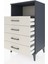 Hyperion Komodin Tek Raflı 4 Çekmeceli 60X44X106 Antrasit-Aytaşı 4
