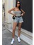 Mathilde Straplez Crop Top -Beyaz/siyah 6