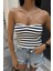 Mathilde Straplez Crop Top -Beyaz/siyah 8