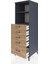 Kronos Dolap 2 Raflı 5 Çekmeceli 60X59X182 Antrasit-Çam 4