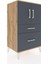Hyperion Komodin 2 Raflı 2 Çekmeceli 2 Kapaklı 60X44X106 Çam-Antrasit 2