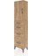 Arges Dolap Tek Raflı 4 Çekmeceli Tek Kapaklı 44X30X182 Çam-Çam 3
