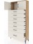 Arges Dolap Tek Raflı 7 Çekmeceli 2 Kapaklı 88X30X182 Çam-Aytaşı 4