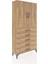 Arges Dolap Tek Raflı 5 Çekmeceli Tek Askılı 88X30X182 Çam-Çam 2