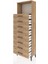 Arges Dolap Tek Raflı 8 Çekmeceli 60X30X182 Çam-Çam 4