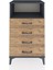 Hyperion Komodin Tek Raflı 4 Çekmeceli 60X44X106 Antrasit-Çam 1