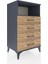 Hyperion Komodin Tek Raflı 4 Çekmeceli 60X44X106 Antrasit-Çam 2