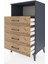 Hyperion Komodin Tek Raflı 4 Çekmeceli 60X44X106 Antrasit-Çam 4