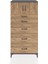 Hyperion Dolap Tek Raflı 5 Çekmeceli 2 Kapaklı 88X44X182 Antrasit-Çam 1